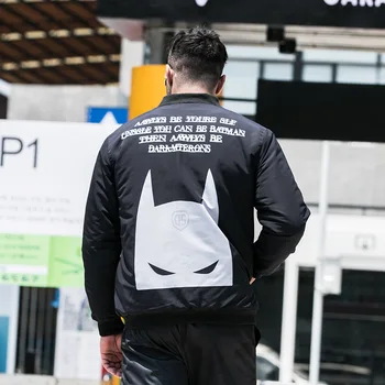 

New Printed zipper jacket male cartoon personality loose wild plus fat