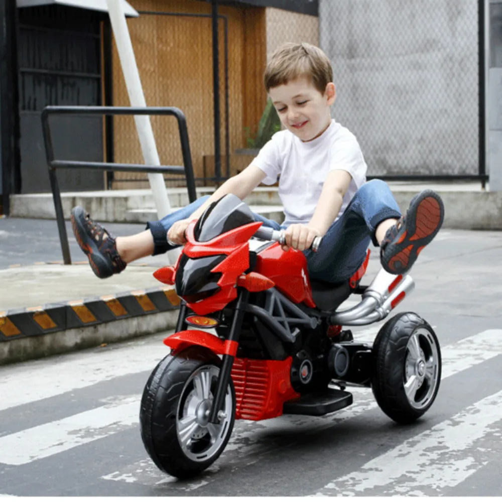 Крутой детский большой электрический автомобиль, мотоцикл детский зарядный трехколесный велосипед детская Игрушечная машина цикл