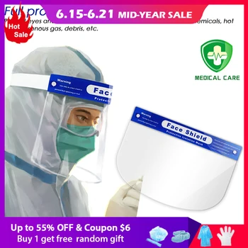 

Safety Full Face Shield Reusable Washable Protection Cover Face Mask Anti-Splash Transparent Face Masks Protective Cover