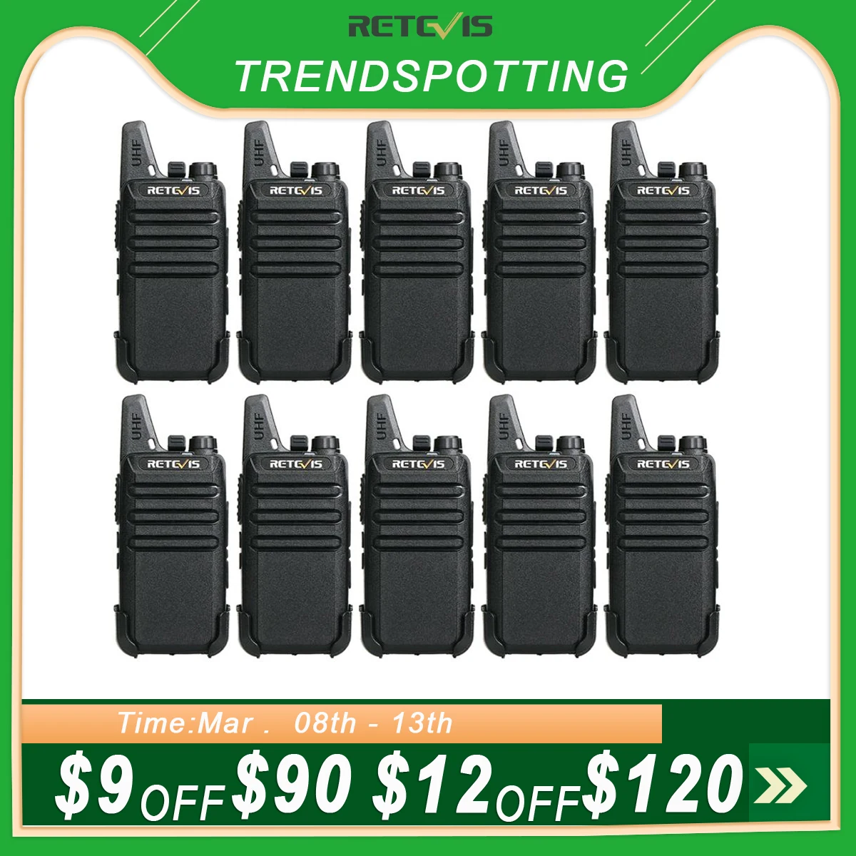 Cheap Wholesale Walkie Talkie 10 pcs Retevis RT622 PMR Radio PMR446 Woki Toki Walkie-talkies Hotel Restaurant Coffee Shop Mall