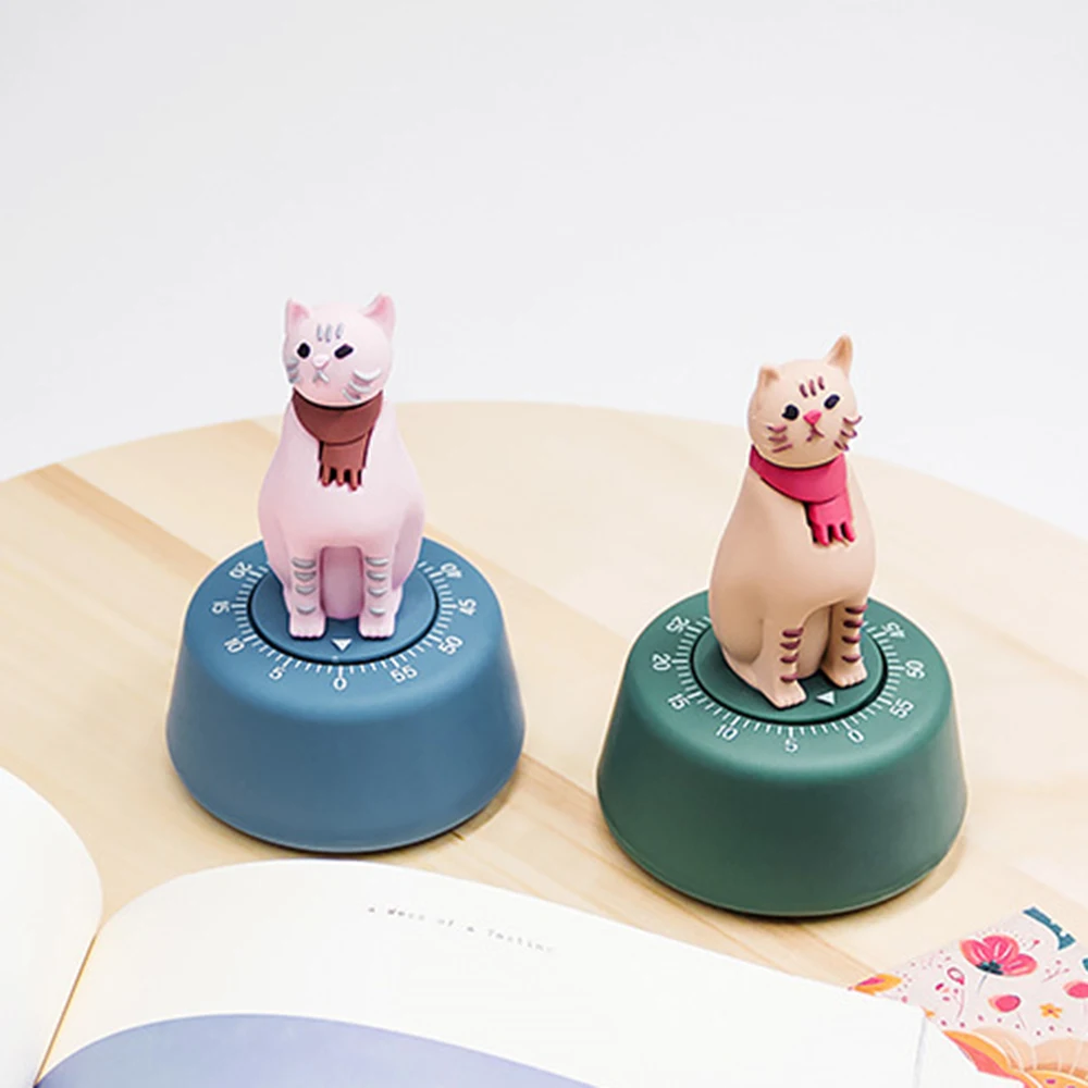 

Cat Kitchen Timer Cooking Countdown Mins Mechanical Timer Alarm Reminder Cat Kitten Figurine Ornament For Cooking Baking Frying
