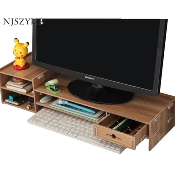 

Home High Quality Creative LCD Computer Monitor Increase Shelf Office Desktop Drawer Multifunctional Storage Rack Small Table