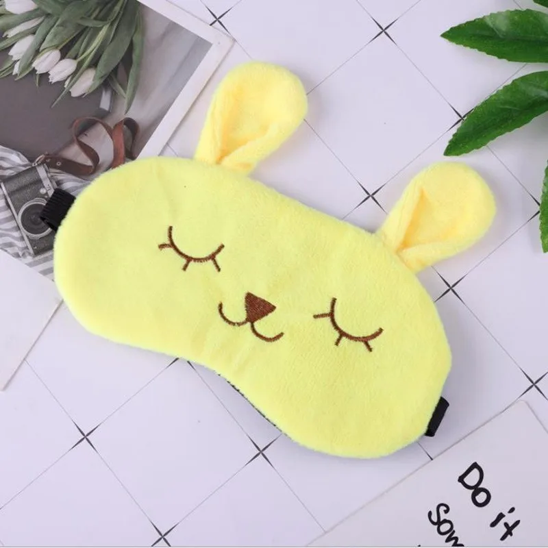 1pcs Cute Plush Bunny Travel Use Sleeping Eye Mask Home Eye Mask Adjustable Elastic Strap Eye 3