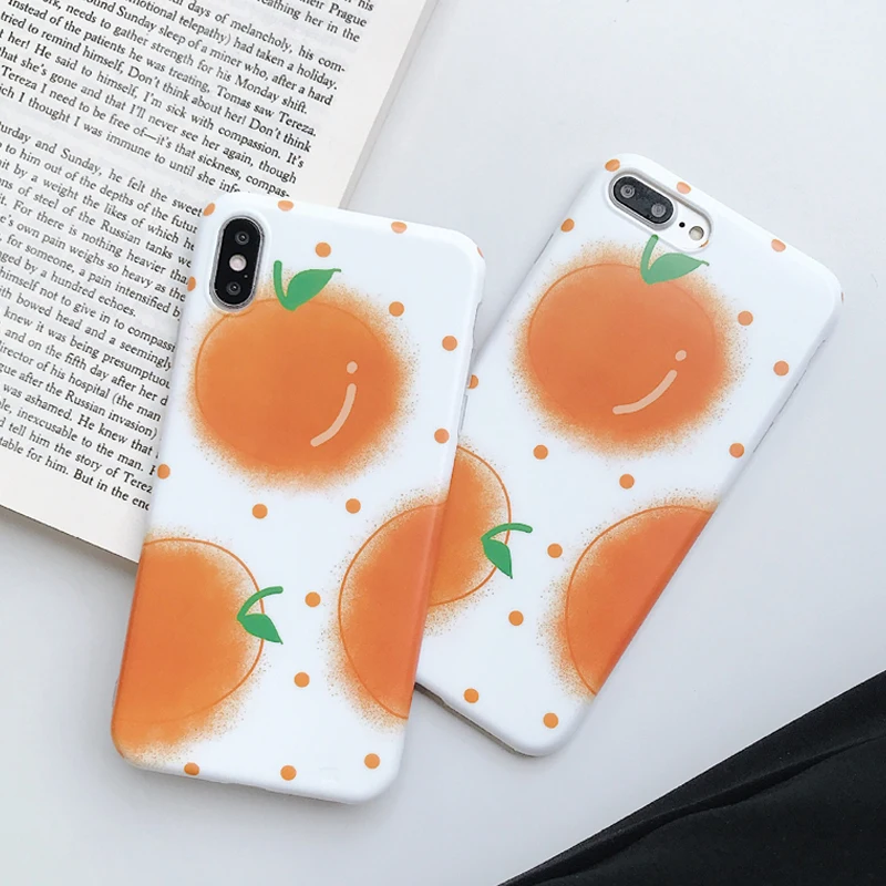 Простой чехол для телефона с оранжевым рисунком iPhone 6 6s 7 8 Plus X Xs XR Max мягкая задняя
