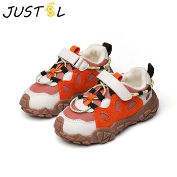 

JUSTSL Children Fashion Sneakers 2019 Autumn New Girls Boys Sports Running shoes Kids Soft Bottom Breathable Mesh Shoes