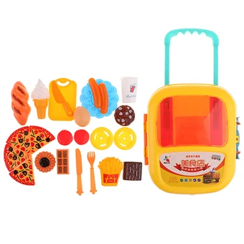 

Plastic Pizza Cola Ice Cream Cookies Children Kids Pretend Role Play Set Toy