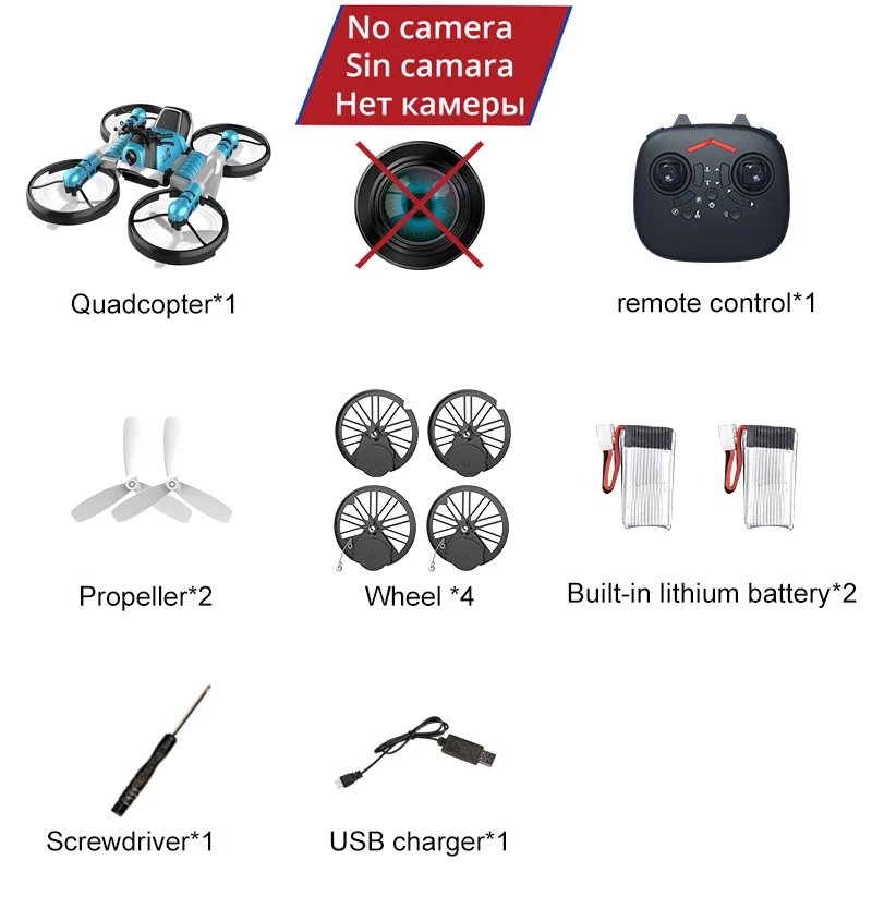 2.4G Rc Quadcopter Drone with Camera 2in1 Motorcycle Folding Remote Control Dron Deformation Quadrocopter Helicopter Toy for Kid - Цвет: JC-RC-8-2B-BU