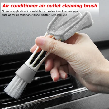 

Microfiber Car A/C Double Ended Cleaning Brush Air Conditioner Vent Slit Clean Brush Dust Removal Blind Keyboard Duster Brush