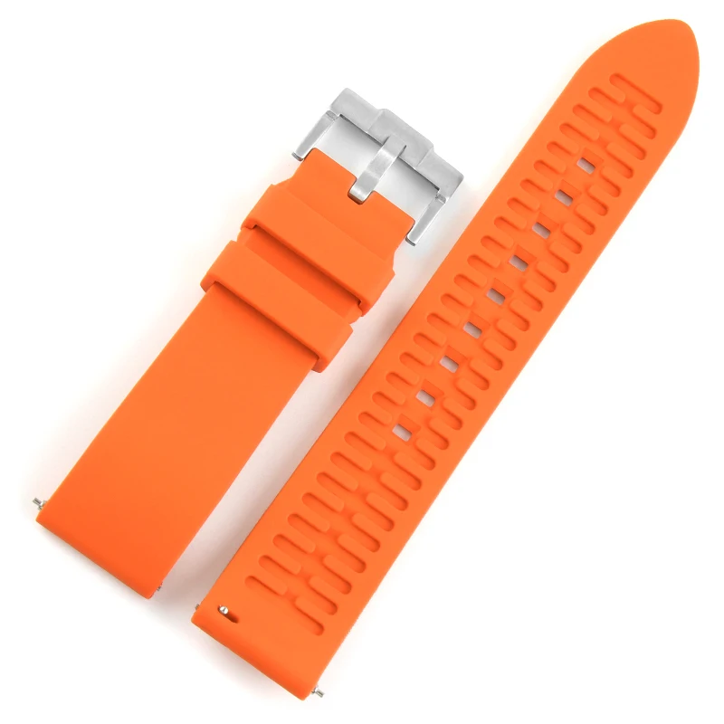 1orange pin clasp 18 мм 20 мм 22 мм силиконовый ремешок резиновый ремешок для часов Seiko 5 SRP SKX007 ProPex PADI Casio Edifice часы браслет спортивный человек - Цвет ремешка: 1orange pin clasp