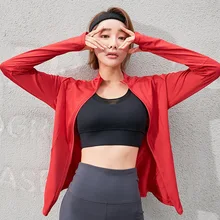 Женская куртка для бега, с длинным рукавом, на молнии, для фитнеса, йоги, рубашка, топ, для тренировок, для спортзала, спортивная одежда, пальто, для тренировок, быстросохнущая