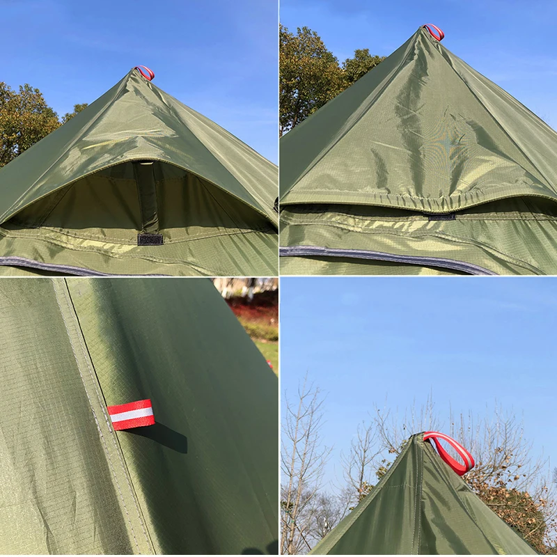 2 Person Lightweight Teepee Tent with Chimney Hole for Camping Hiking 