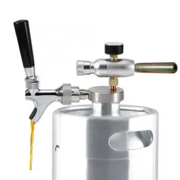 

mini Growler Spears Beer Spear with Adjustable Tap Faucet With CO2 Injector for 2L 3.6L 5L Beer Growlers Stainless Steel