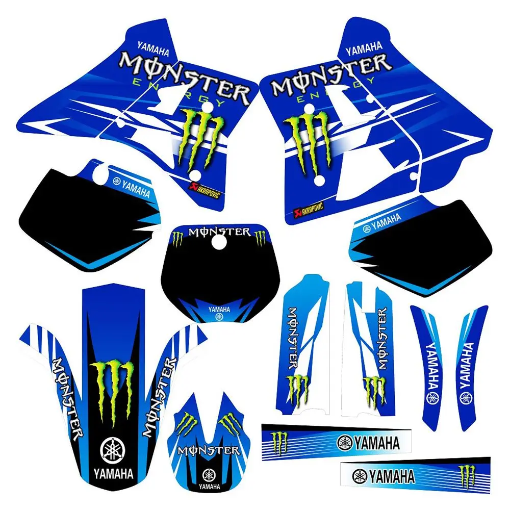 

For YAMAHA YZ 125-YZ 250 1991-1992 Ghost Claw Full Graphics Decals Stickers Custom Number Name 3M Bright Matte Waterproof