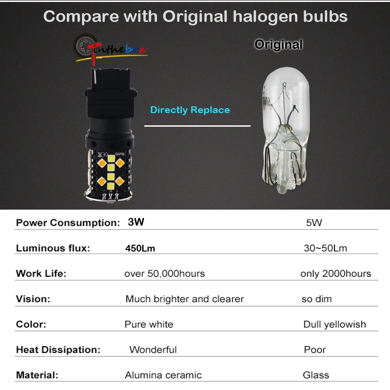 Нет Hyper Flash 3156 светодиодный Canbus PY27W T25 переключаемый Белый/янтарный светодиодный фонарь для дневного света DRL/указатель поворота 12 В