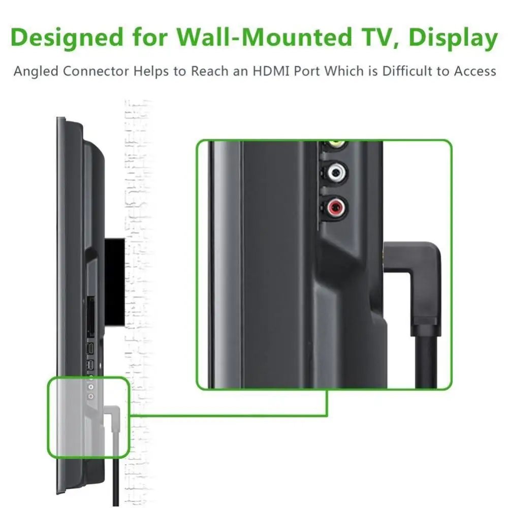 90 градусов Удлинительный кабель HDMI штекер к женскому 4 расширенный для HD tv ЖК