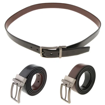 

Luxury Leather Belts For men Reversible Premium Belt Buckle Waist Belt Rotatable Pin Buckle Belt Strap Waistband Ceinture Homme