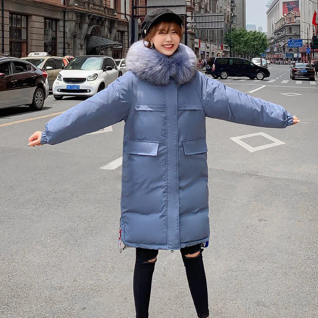 Women Winter Coat Double-Sided Wear Hooded Thick Warm Jacket fur hoodie Overcoat female outwear solid clothing manteau femme