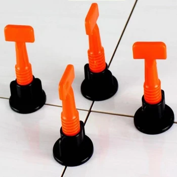 

50 Pcs T-shaped Rotating Floor Tile Screed Plastic Tile Re-usable Tile Leveling Device To Build Floor Tile Tools Household Items
