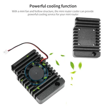 

Aluminum Alloy Mini Router Heat Sink Black Mini Router Radiator With Cooling Fan For NanoPi R1S R2S Mini Router Radiator