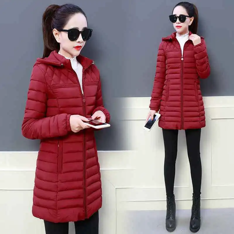 

Off Season Cotton-padded Clothes Women's Mid-length New Style 2019 Korean-style Trend Winter Mom Fashion Workwear Cotton Coat