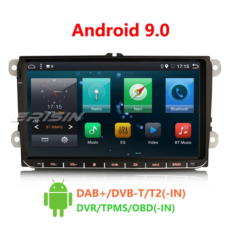 Erisin ES6291V 9 дюймов Android 9,0 6-Core 4 Гб Оперативная память автомобильный мультимедийный плеер Радио BT для Golf Passat Touran сиденье для Polo