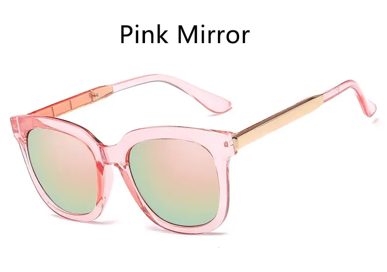 pink pink Винтажные большие квадратные солнцезащитные очки, женские вечерние солнцезащитные очки с прозрачной оправой, известный бренд, дизайнерские черные очки, красивые зеркальные очки - Цвет линз: pink pink