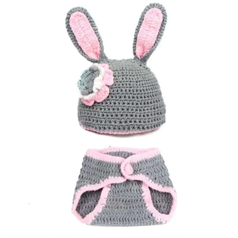 Милый комплект одежды для малышей с кроликом; вязаный костюм с кроликом; мягкий вязаный крючком ручной работы; реквизит для фотосессии новорожденных; Возраст 0-12 месяцев