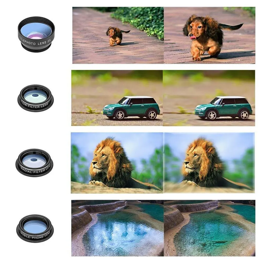 Широкоугольный Макросъемка эффект «рыбий глаз» поляризованный фильтр серии универсальный набор контактов для тестирования 10 в 1 Объективы для телефонов