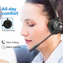 Call Center Bluetooth Headset BH520 Wireless Earphone Over the Head Noise Canceling Headphone For Truck Car Drivers Office