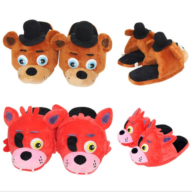 FNAF тапочки «пять ночей у Фредди» медведь Фредди Фокси плюшевая домашняя обувь на зиму для женщин и мужчин подарок на день рождения и Рождество