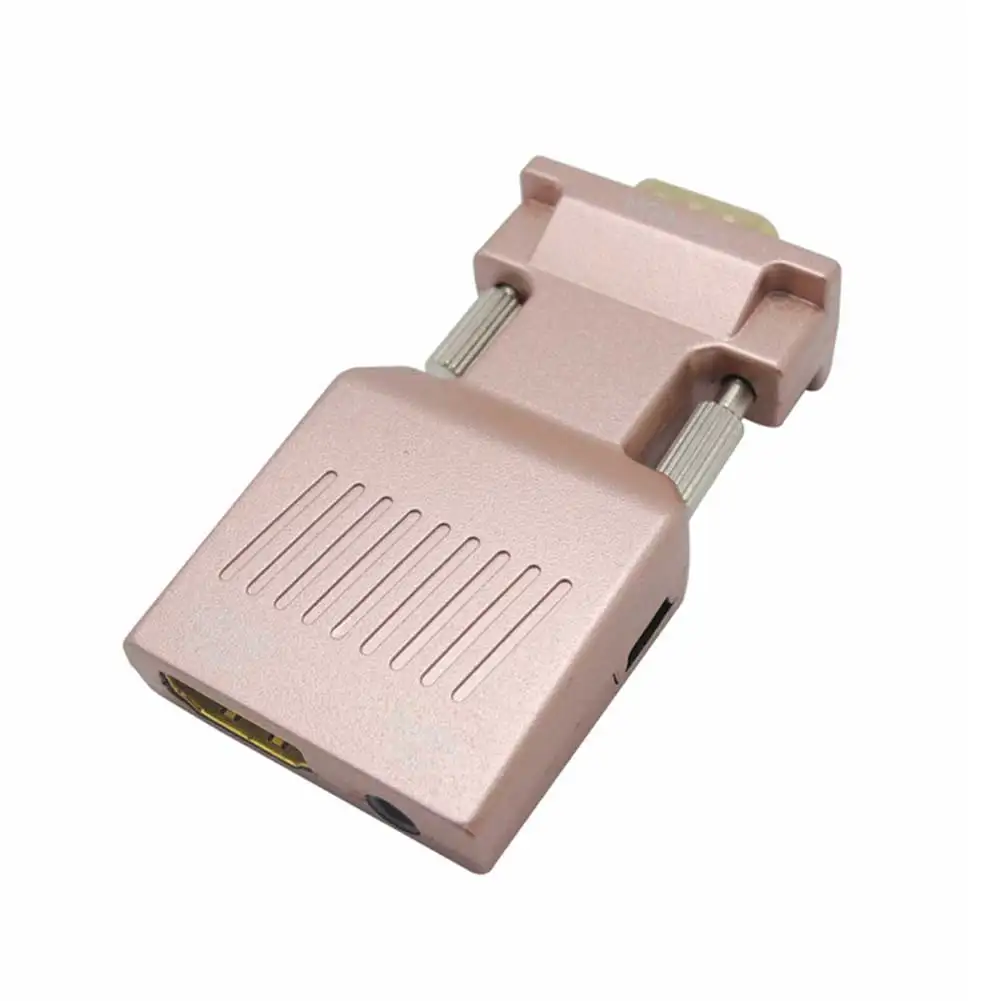 Rose gold VAG К HDMI конвертер адаптер с аудио мужчины к женщинам поддержка кабелей 1080P выход сигнала для HDTV монитор проектор ПК - Цвет: Rose gold