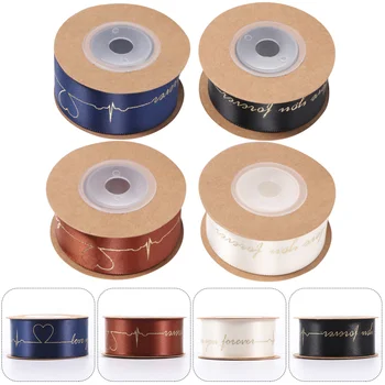

4 Rolls 5 Yards Gift Packaging Ribbon DIY Bronzing Printing Ribbon Roll