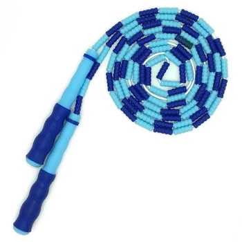 

Soft Plastic Beaded Segmented Jump Rope Fitness Training Workout Skipping Wire Sport Equipment for Adult Children