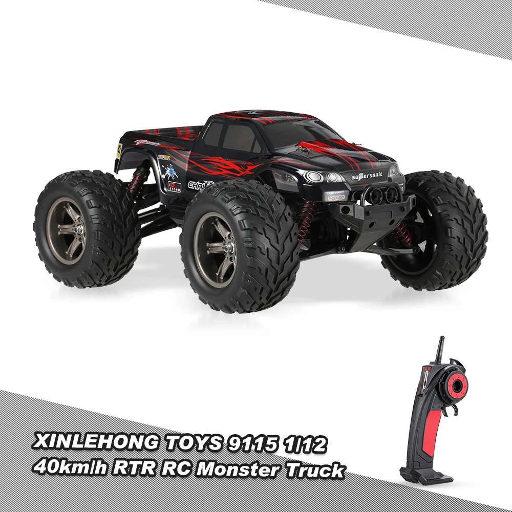 

XINLEHONG TOYS RC Car 9115 2.4GHz 2WD 1/12 40km/h Electric RTR High Speed Climbing Truck Big Foot Electronic Toy