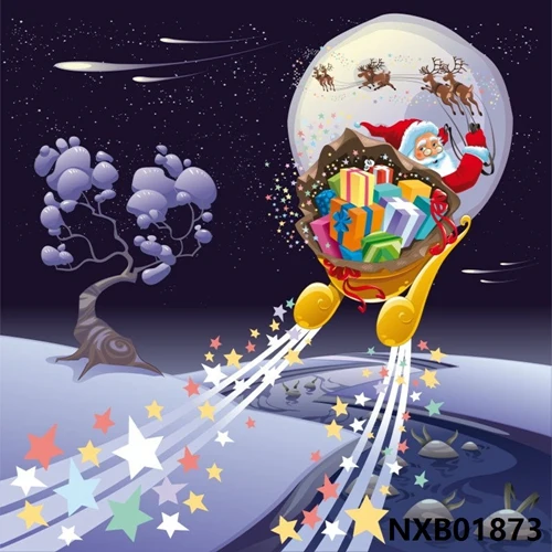 NXB01873 Рождественский фон Зимний снег сказка конфеты бар торт дом камин Страна Чудес Принцесса Детский фон для фотостудии - Цвет: NXB01873