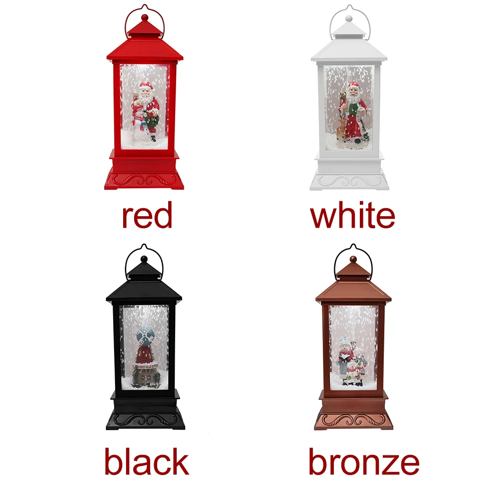 Рождественский винтажный Санта-Клаус, снеговик, замок, светильник, подвесные украшения для вечеринки светодиодный вечерние подвесные фонари, музыкальный Снежный шар, детский подарок