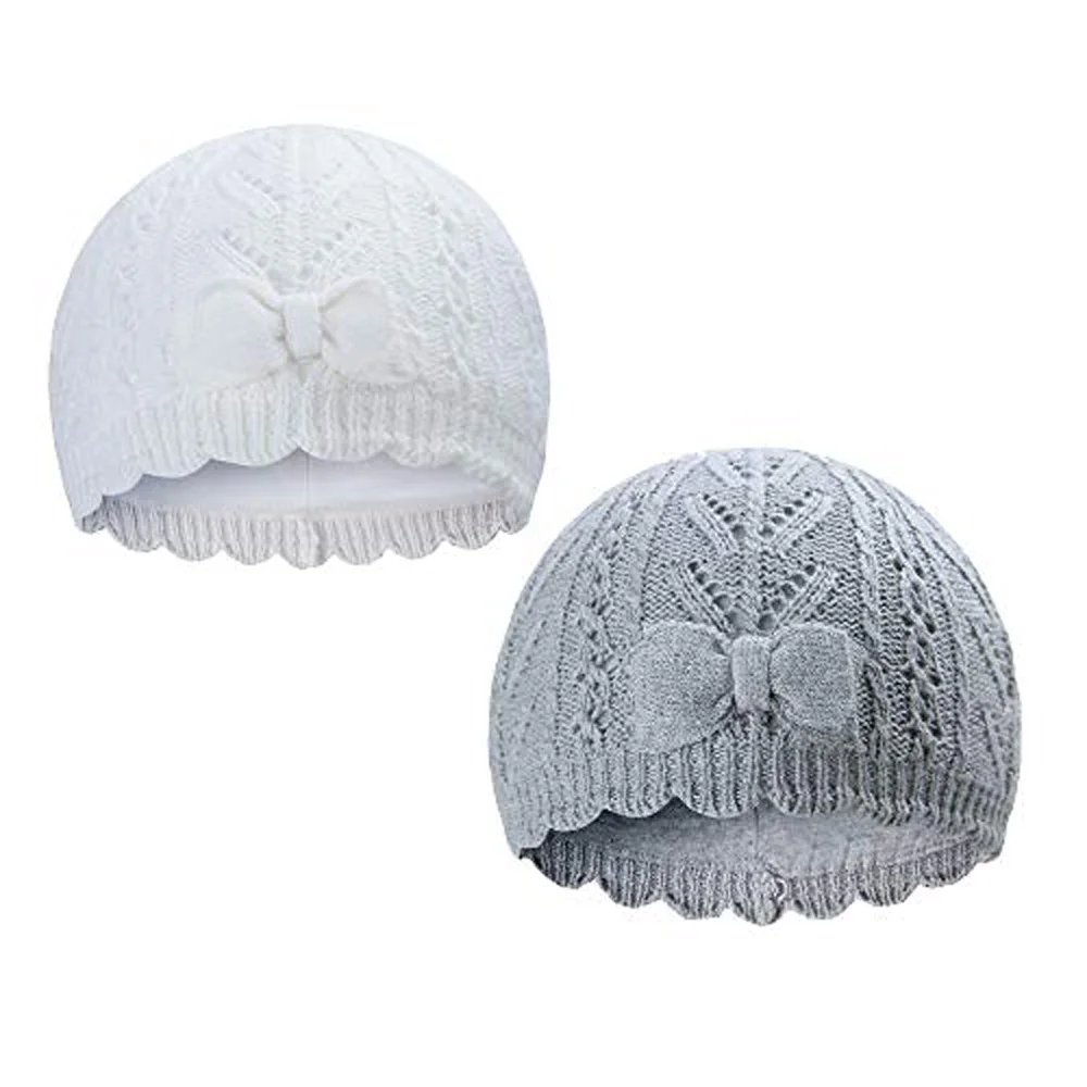 

TOU Baby Winter Warm Knitted Hat Infant Autumn Bonnet Toddler Beanie Hat Baby Girls Solid Color Bow Hat Kids Crochet Cotton Cap