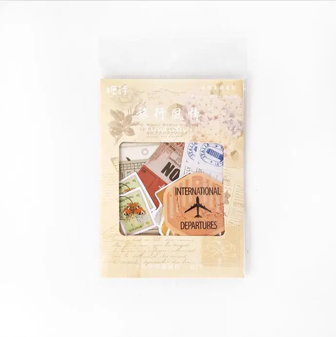 XINAHER 45 шт./пакет винтажные воспоминания записи бумажные наклейки пакет DIY дневник декоративные наклейки альбом для скрапбукинга - Цвет: J