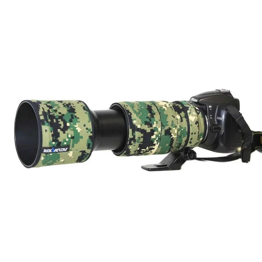 

ROLANPRO Lens Camouflage Coat Rain Cover for Nikon AF 80-400mm F/4.5-5.6D ED VR lens Protective Sleeve Guns Camera Nikon Bag