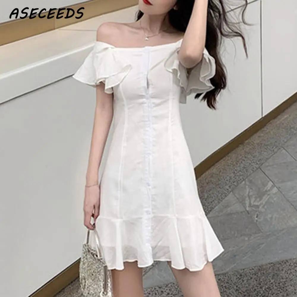 white off the shoulder summer dress