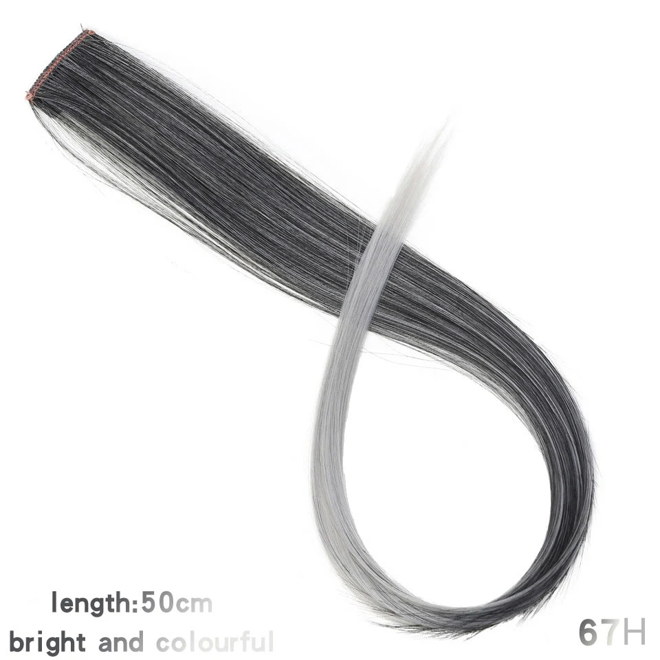 Аксессуары для волос повязки, резинки для волос для женщин синтетические длинные прямые синтетические волосы 37 цветов 50 см - Цвет: CFP-67