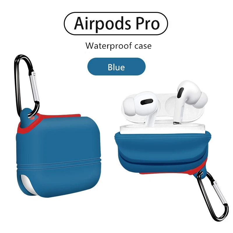 Подходит для airpods pro защитный чехол водонепроницаемый чехол все включено водонепроницаемый защитный чехол airpod чехол для наушников - Цвет: Blue