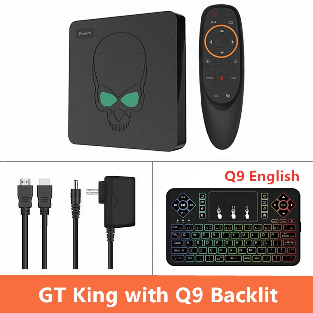 Beelink GT King Amlogic S922X Android tv Box 4 Гб 64 Гб GT King Android 9,0 Голосовое управление 2,4G 5,8G wifi BT 4,1 USB 3,0 1000 м - Цвет: GT King Q9