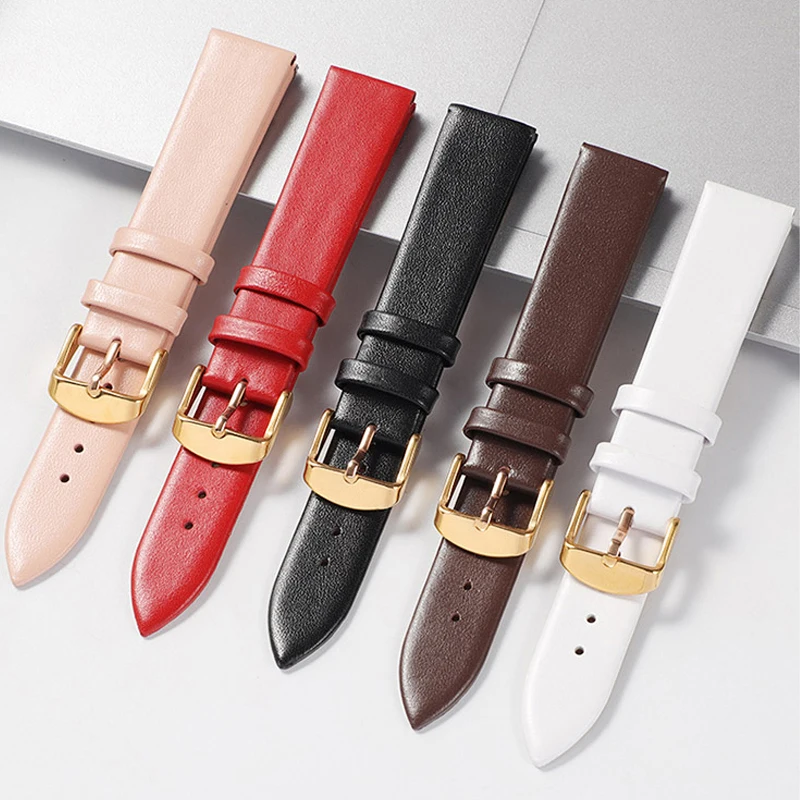 

Watch accessories 10mm-22mm leather watch band new Pink red watch band crocodile leather needle chain for DW Daniel Wellington