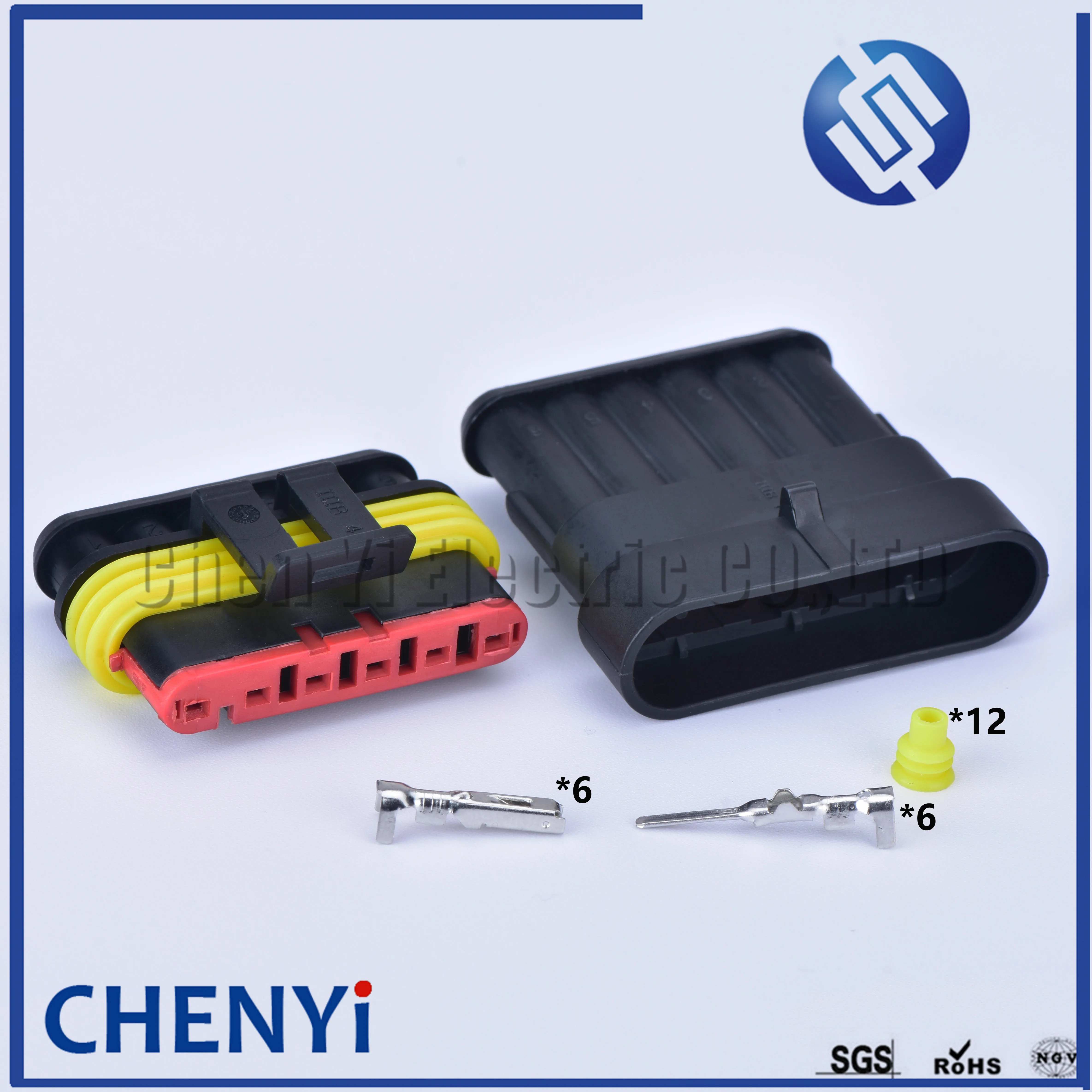 2 Set 6 Pin Te Tyco Amp Maschio O Femmina Connettore Impermeabile Per Cavo Automatico Superseal Spina Serie 1.5Mm 282090-1 282108-1