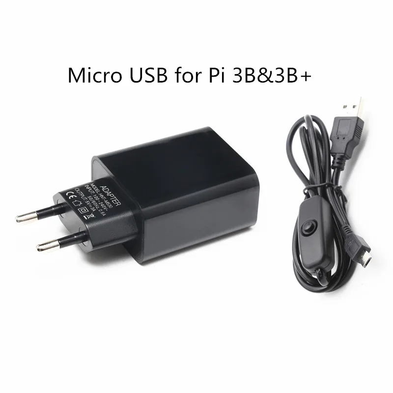 Pi 3 EU Новинка 5V 3A Raspberry Pi Мощность адаптер с включения/выключения EU/US USB Зарядное устройство для Raspberry Pi 4 Модель B 3B 3B - Цвет: Pi 3 EU