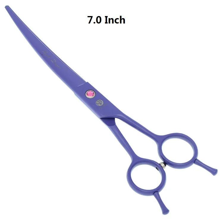 7," Изогнутые профессиональные ножницы для собак из японской стали ножницы для стрижки домашних животных прямые ножницы для стрижки волос животных LZS0651 - Цвет: LZS0652 Violet