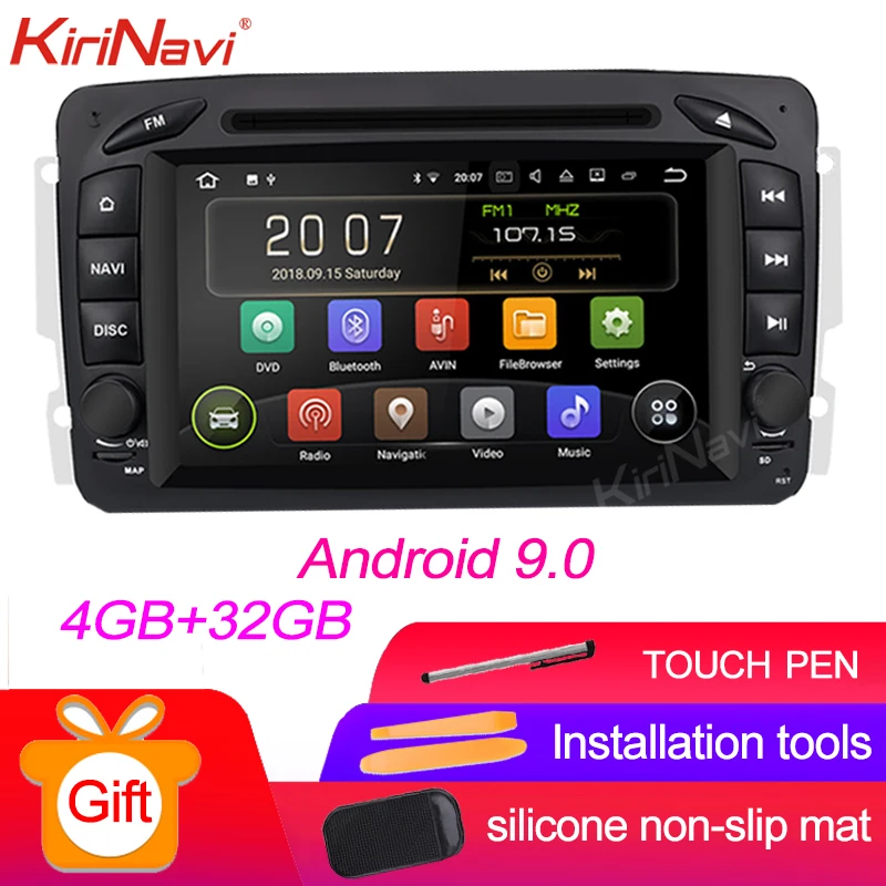 KiriNavi сенсорный экран 7 ''Android 9,0 автомобильный Радио навигатор для Mercedes Benz W209 CLK W203 W463 W208 1998-2006