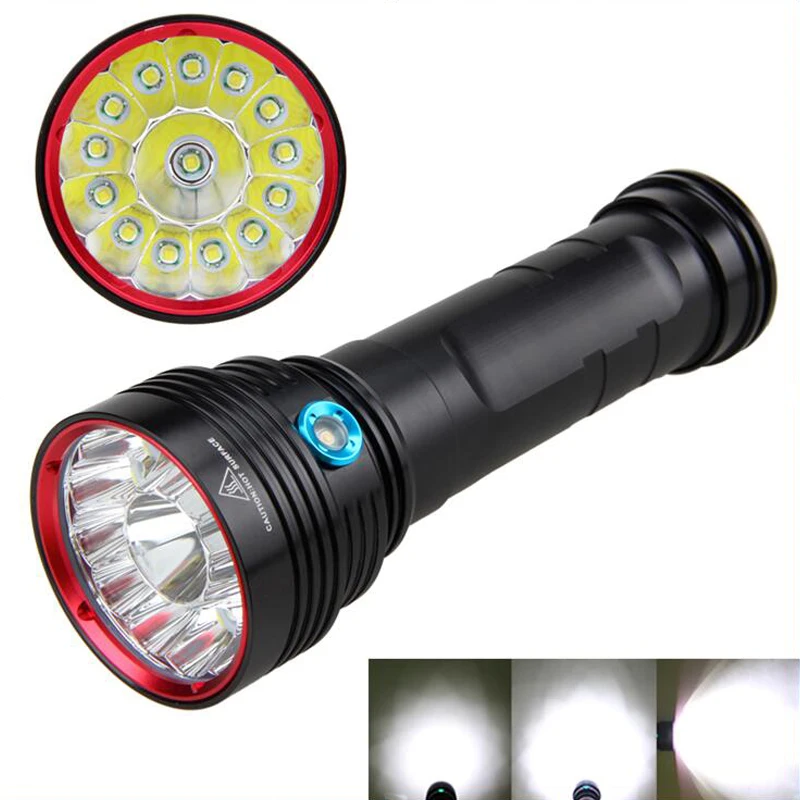 

Waterproof T6x14 powerful torch 14000lumens light 18650x6 battery 4 switch modes flashlight 14-T6