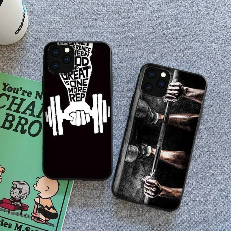 Чехол для телефона тренировок тренажерного зала iPhone 12 8 7 6 6S Plus X 5S SE 2020 XR 11 13 Pro mini pro